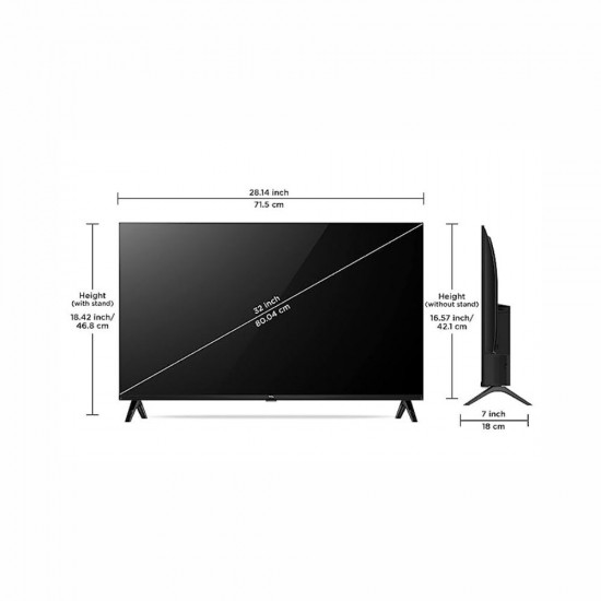 TCL 80 04 cm 32 inches Bezel Less S Series HD Ready Smart Android LED TV 32S5400A Black