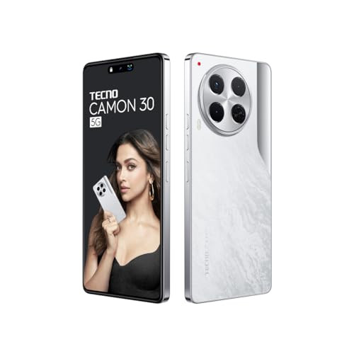 Tecno CAMON 30 5G Uyuni Salt White 8GB256GB  100MP OIS Camera  50MP Auto Focus Selfie  678 LTPS AMOLED Display  MediaTek Dimensity 7020  5000mAh Battery  33W Charger
