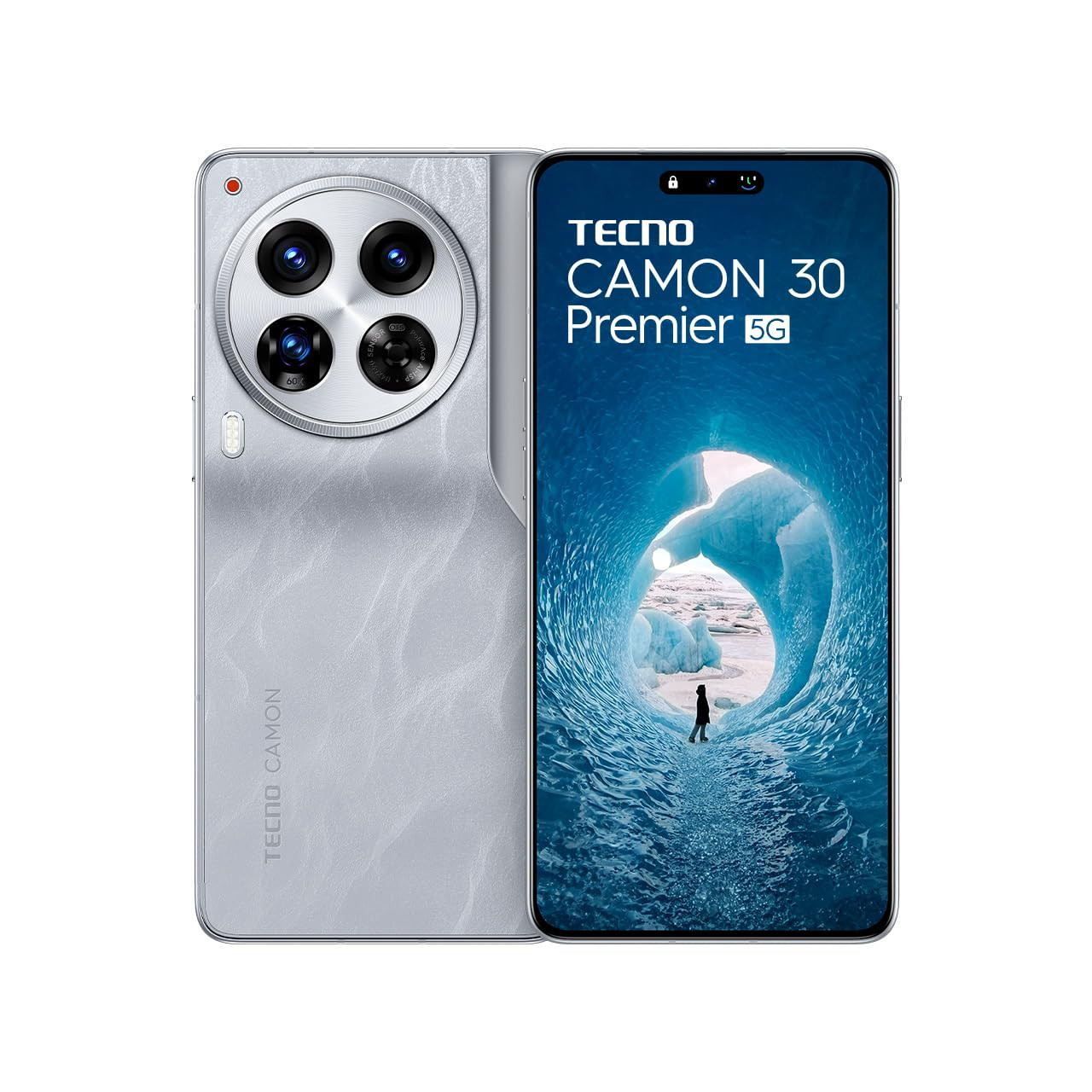 Tecno CAMON 30 Premier 5G Snowy Silver 12GB512GB  50 MP Camera  677 LTPO AMOLED Display  MediaTek Dimensity 8200  5000mAh Battary  70W Charger PolarAce Image Processor
