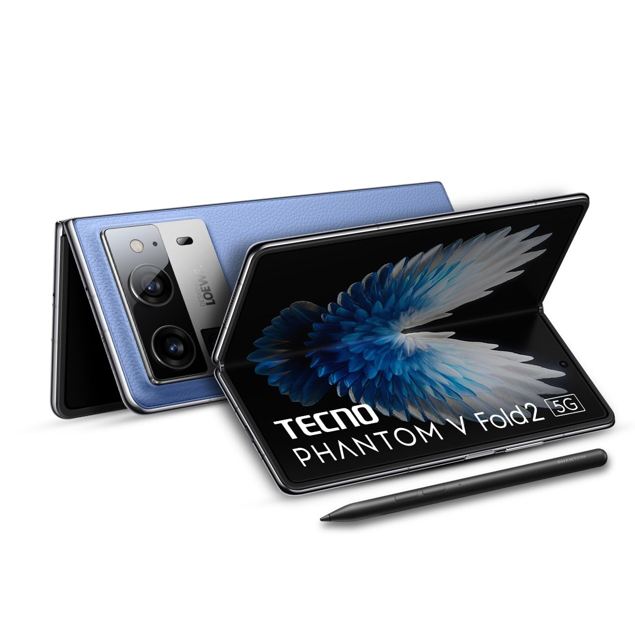Tecno Phantom V Fold 2 Rippling Blue 12GB512GB  Strongest Fold Ever  Largest Battery in Fold Segment-5750mAh  Segment Largest Display  Rear - Triple 50MP Camera with OIS  70W Fast Charger