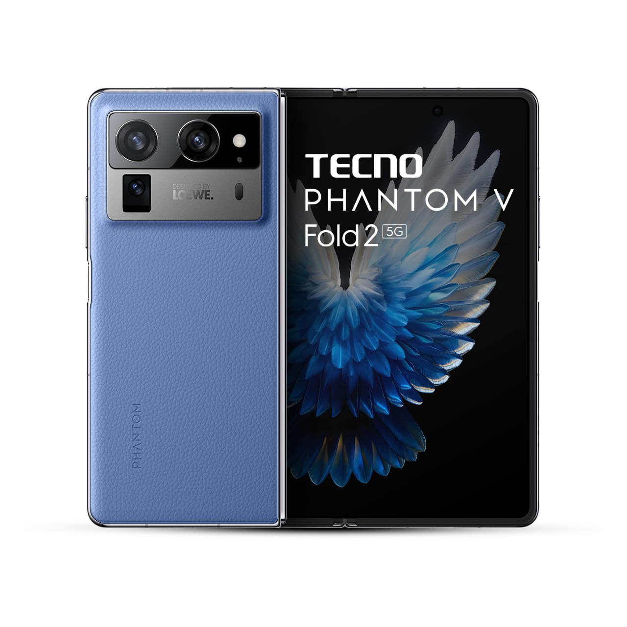 Tecno Phantom V Fold 2 Rippling Blue 12GB512GB  Strongest Fold Ever  Largest Battery in Fold Segment-5750mAh  Segment Largest Display  Rear - Triple 50MP Camera with OIS  70W Fast Charger