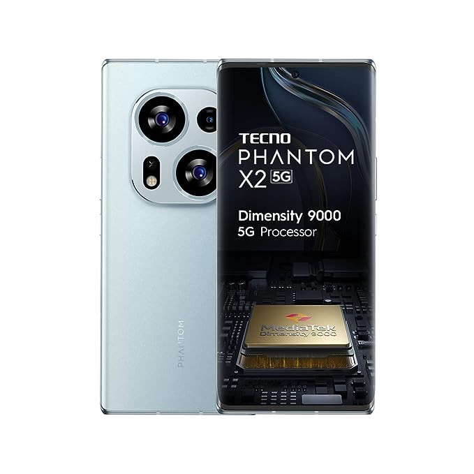 TECNO Phantom X2 5G Moonlight Silver (8GB RAM,256GB Storage) | World's 1st 4nm Dimensity 9000 5G Processor | Dual Curved AMOLED Display | 64MP RGBW Camera