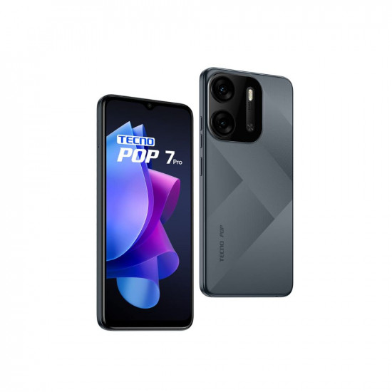 TECNO POP 7 Pro (Endless Black, 2GB RAM,64GB Storage) | Type C Port | 12MP Dual Camera | Up to 4GB RAM with Memory Fusion