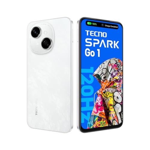 TECNO Spark GO 1 Glittery White 4GB64GB  4 Years Lag Free Fluency  667 120Hz Smooth Display  8GB Bigger RAM  in-Built Infrared Remote  Dual Speakers with DTS  AI Call Noise Reduction