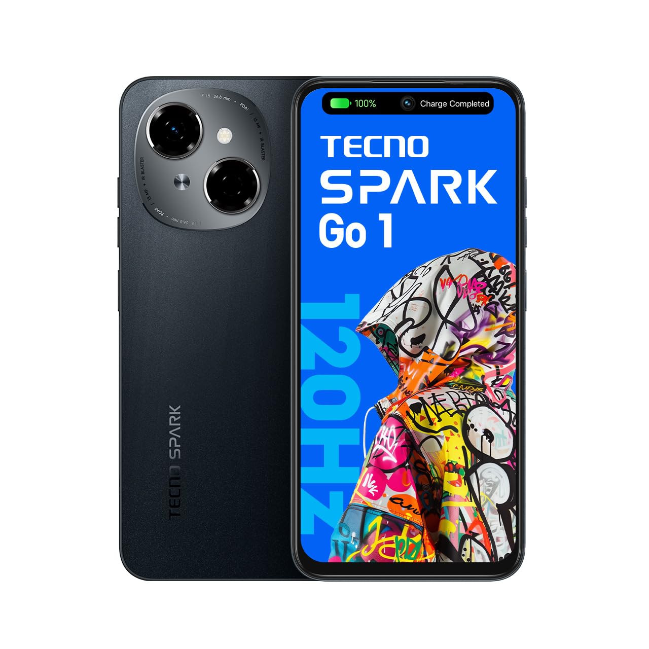 TECNO Spark GO 1 Startrail Black 4GB64GB  4 Years Lag Free Fluency  667 120Hz Smooth Display  8GB Bigger RAM  in-Built Infrared Remote  Dual Speakers with DTS  AI Call Noise Reduction