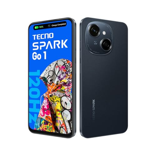 TECNO Spark GO 1 Startrail Black 4GB64GB  4 Years Lag Free Fluency  667 120Hz Smooth Display  8GB Bigger RAM  in-Built Infrared Remote  Dual Speakers with DTS  AI Call Noise Reduction