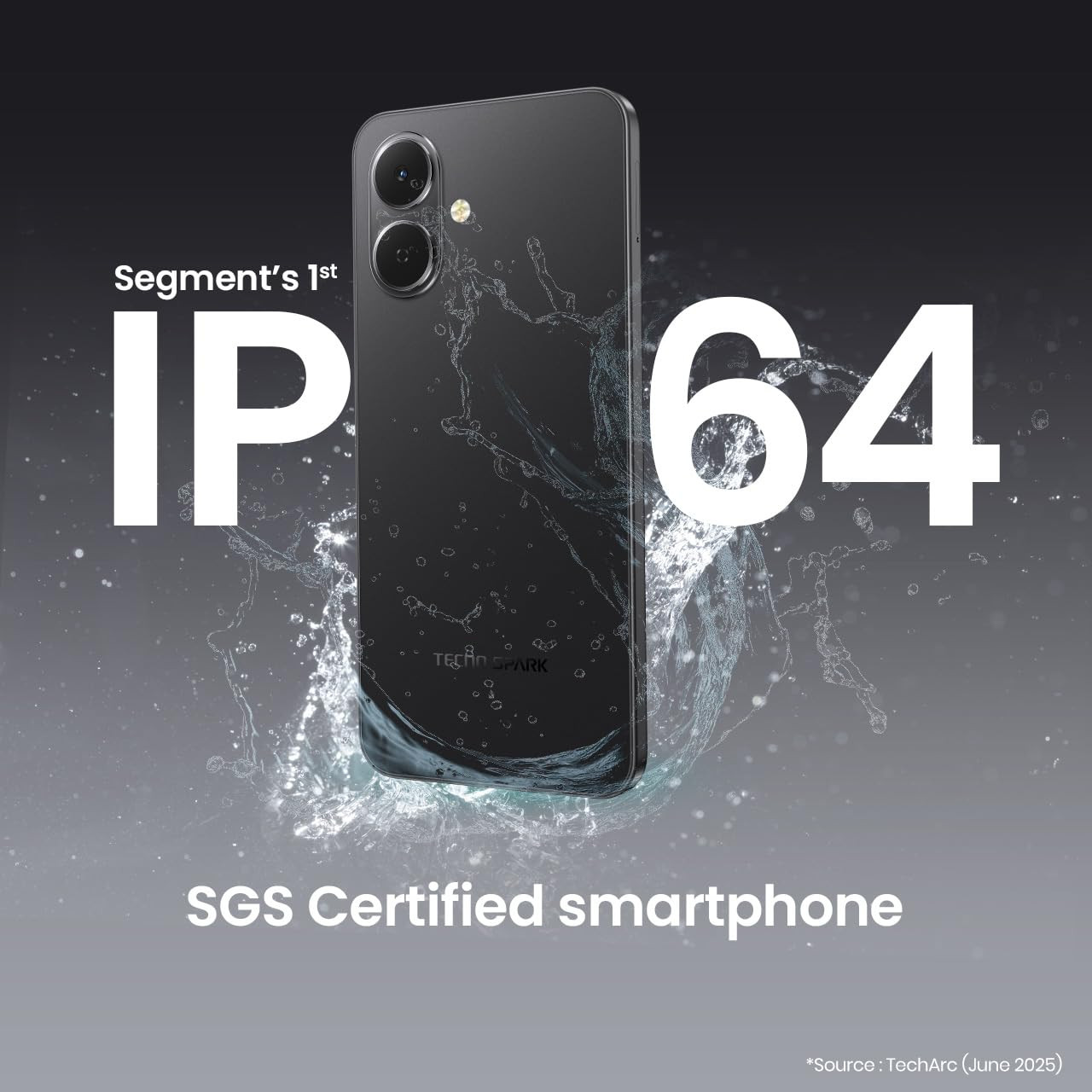 TECNO Spark GO 2 Ink Black 4GB64GB  Segment 1st IP64 SGS Certified  Segments 1st AI with Indian Languages  Segments 1st No Network Communications  120Hz Display 5000mAh Battery