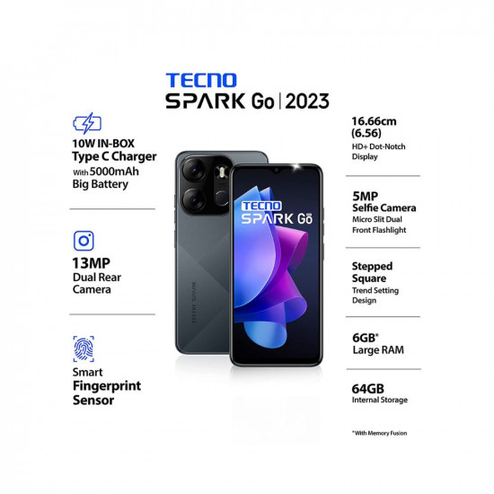 Tecno Spark Go 2023 (Black, 64 GB) (3 GB RAM)