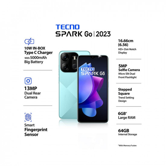 Tecno Spark Go 2023 (UYUNI BLUE, 64 GB) (3 GB RAM)