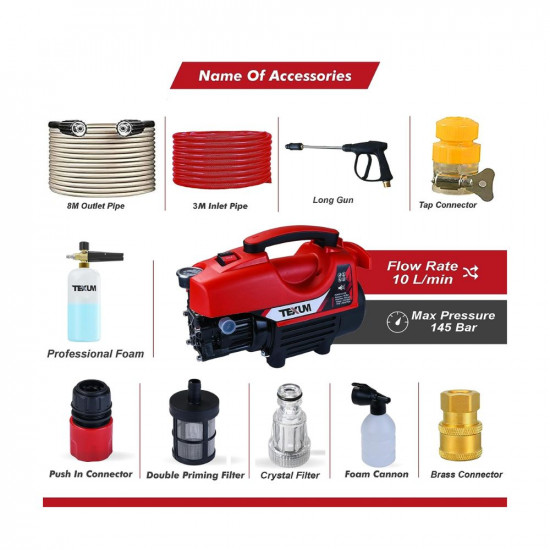 Texum TX-50D Portable high Pressure Car Washer Machine for Washing car, Bike, Vehicle