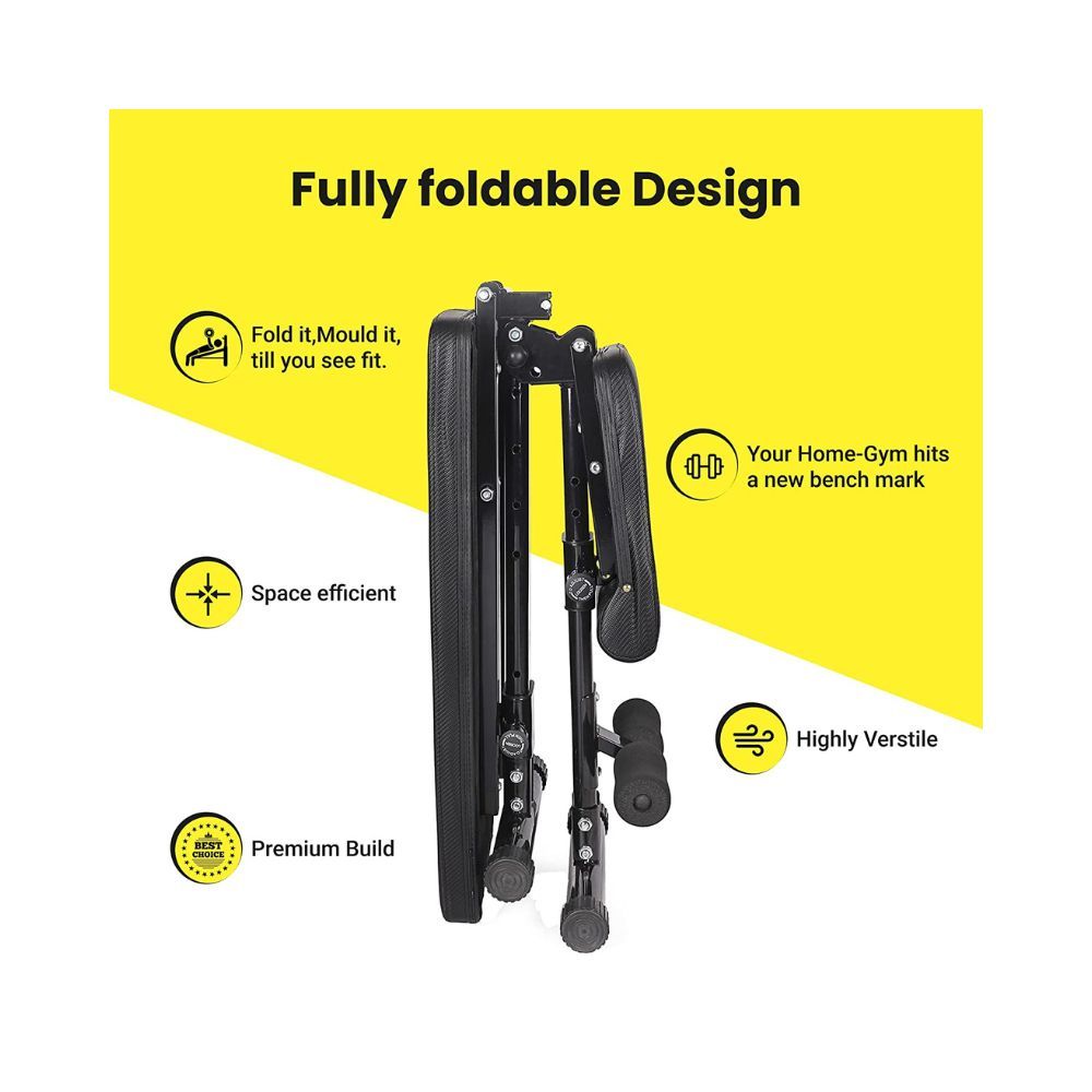 The Cube Club Adjustable & Foldable Gym Bench Max - Limit: 150kg | Incline, Decline, and Flat