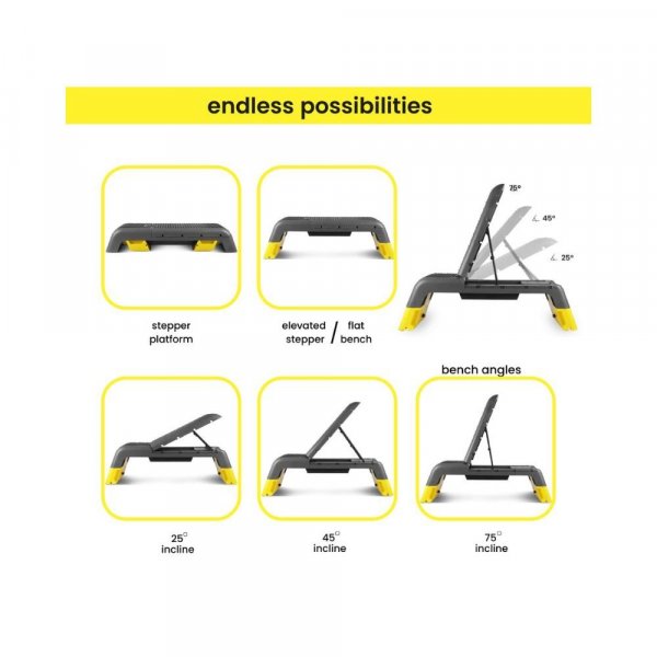 The Cube Club Adjustable Stepper Bench | Gym Bench for Home Workout | Incline Decline Flat