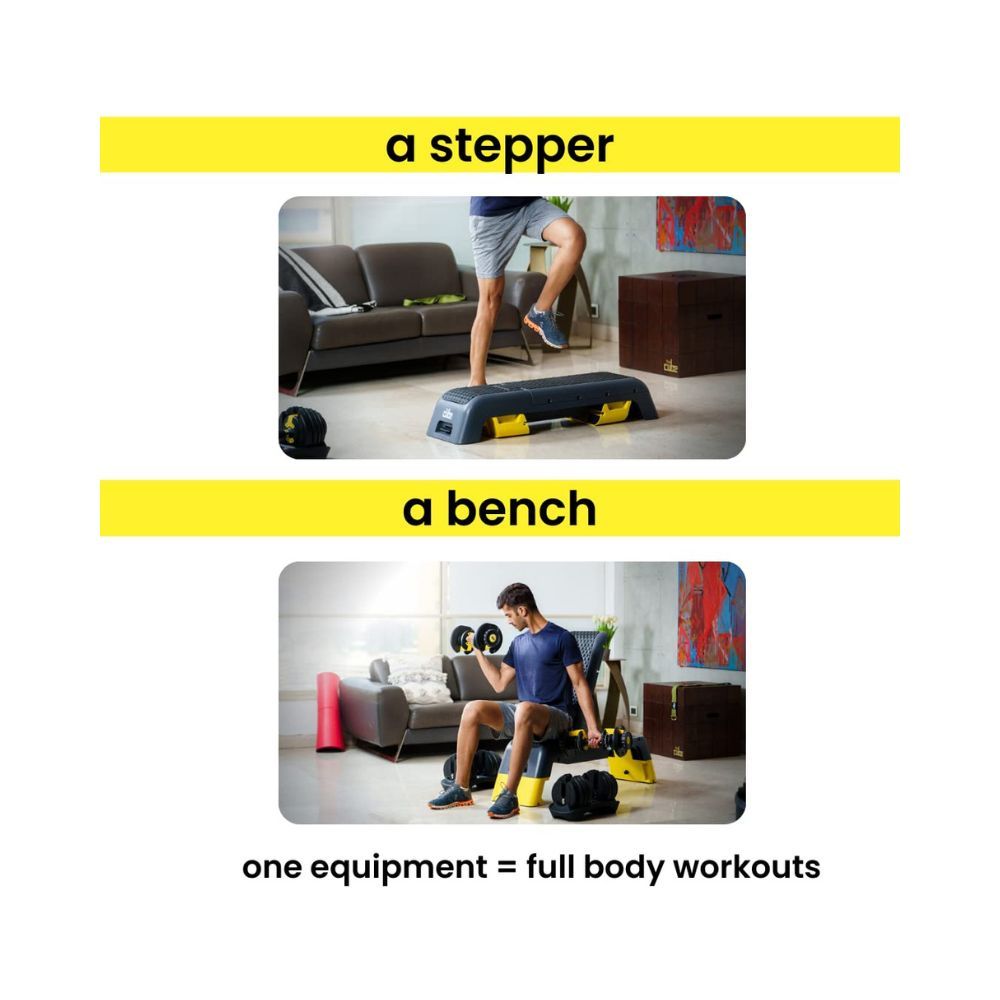 The Cube Club Adjustable Stepper Bench | Gym Bench for Home Workout | Incline Decline Flat