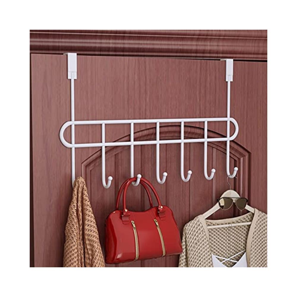 The Door Hook Hanger Organizer/Wall Hook Rack - Black (7 Hook)
