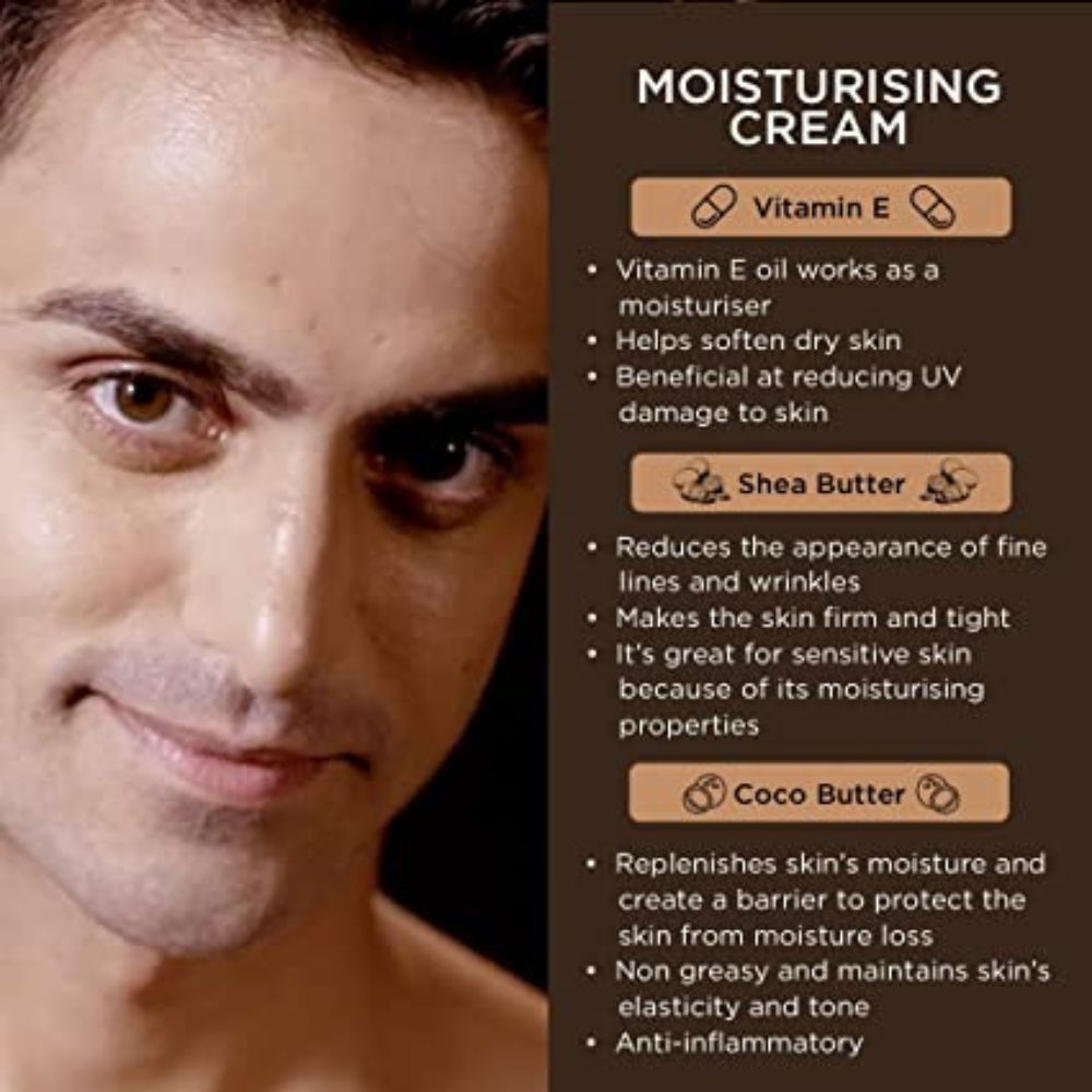 The Man Company Daily Moisturising Cream With Shea Butter & Vitamin E for Moisturizing & Hydrating | All Skin Types | 50 gm