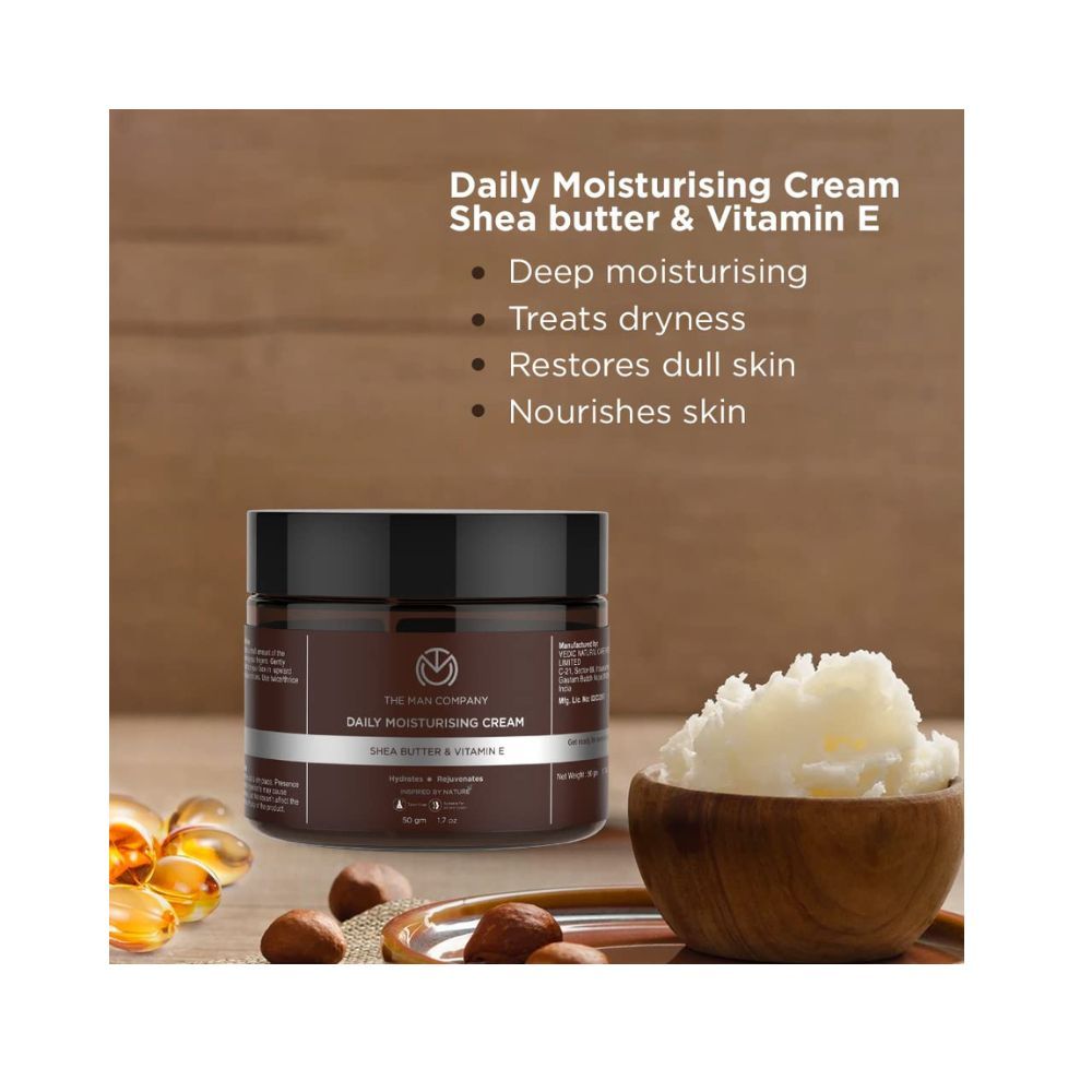 The Man Company Daily Moisturising Cream With Shea Butter & Vitamin E for Moisturizing & Hydrating