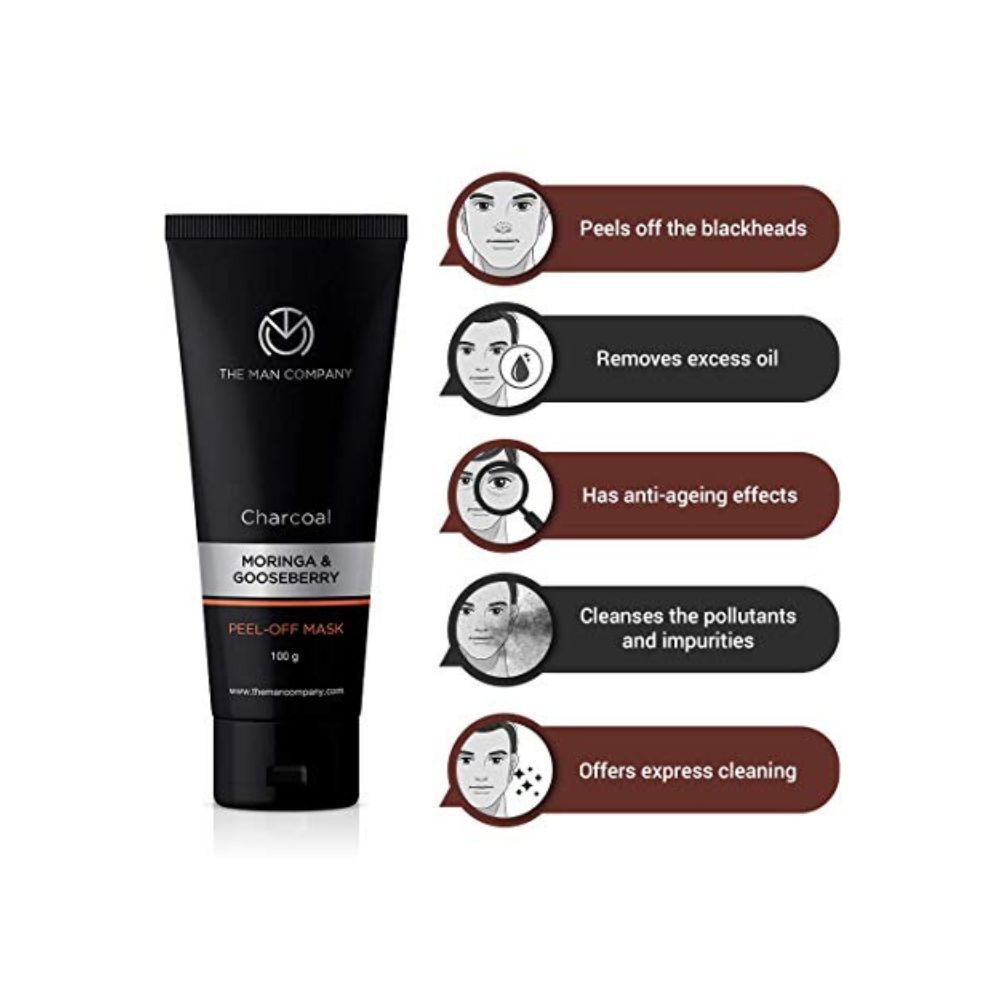 The Man Company Face Care Kit with Charcoal Peel Off Mask & Daily Moisturising Face Cream for Soft