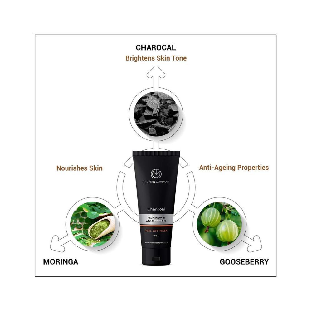 The Man Company Face Care Kit with Charcoal Peel Off Mask & Daily Moisturising Face Cream for Soft