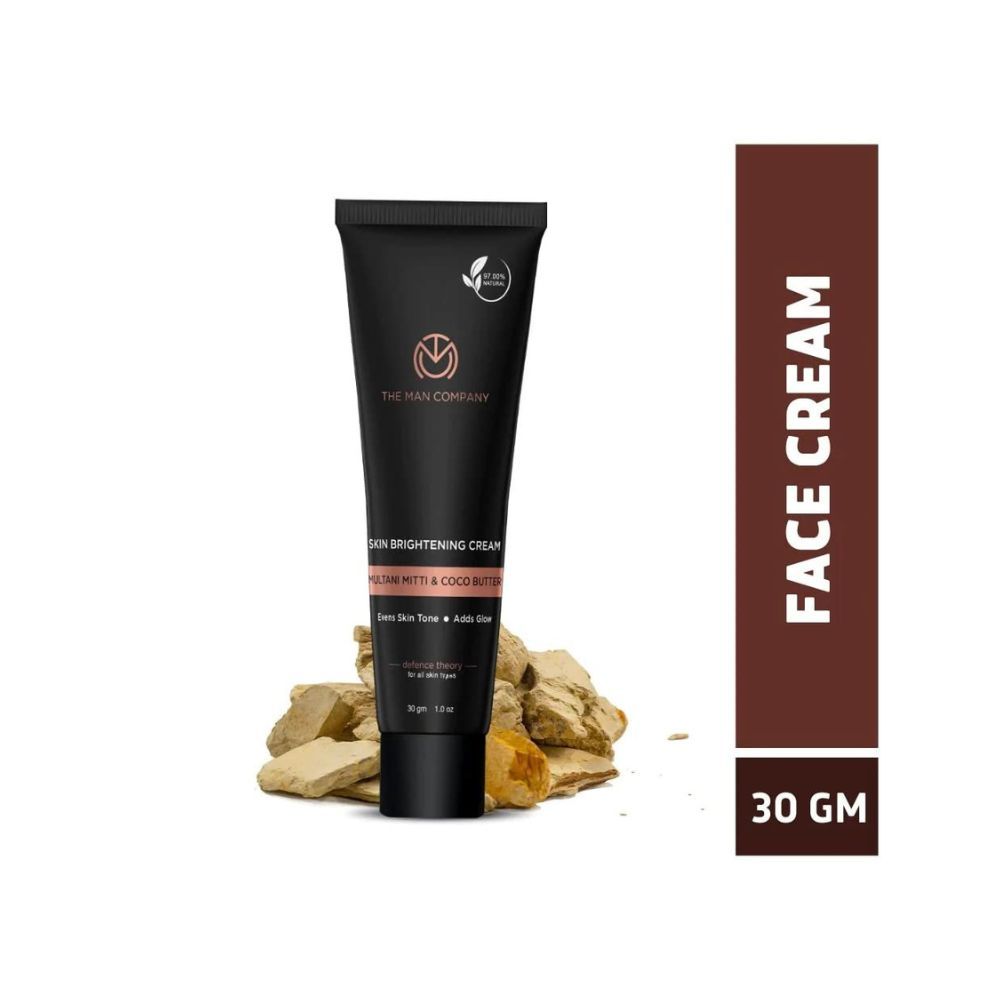 The Man Company Skin Brightening Cream with Multani Mitti, Coco Butter, Hyaluronic Acid