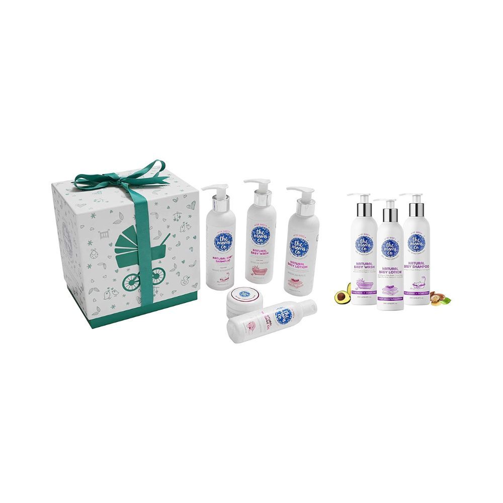 The Moms Co Baby Complete Care with Ribbon Gift Box & The Moms Co Natural Bath Essentials For Baby