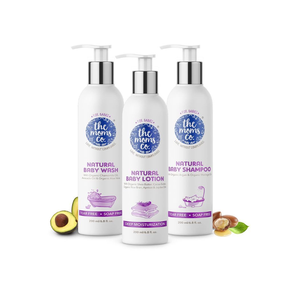 The Moms Co Baby Complete Care with Ribbon Gift Box & The Moms Co Natural Bath Essentials For Baby