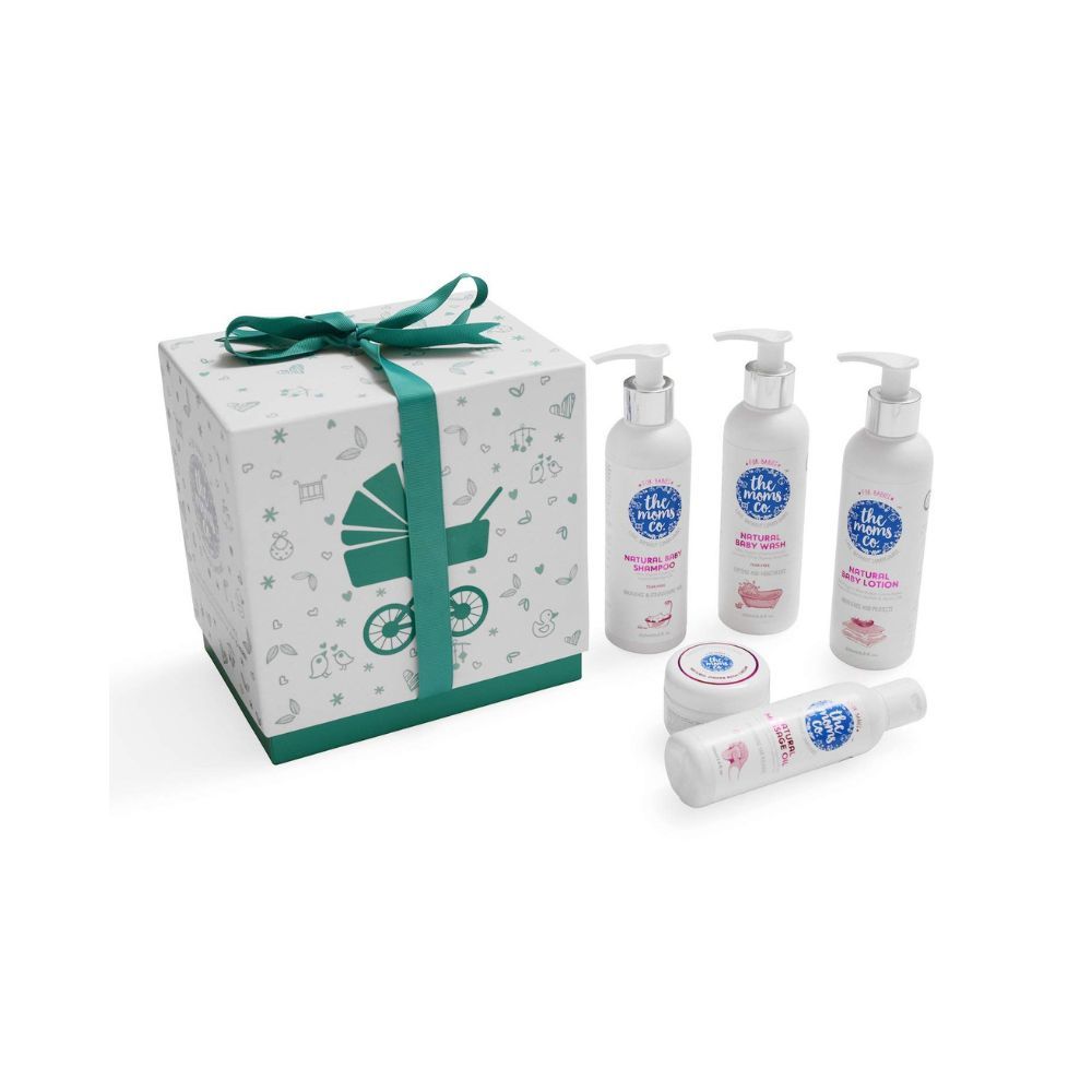 The Moms Co Baby Complete Care with Ribbon Gift Box Includes Natural Baby Shampoo