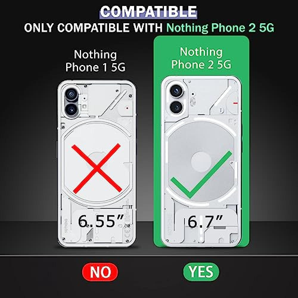 For Nothing Phone 1 One Clear Back Case Shockproof Soft Cover TPU+PC  Protection