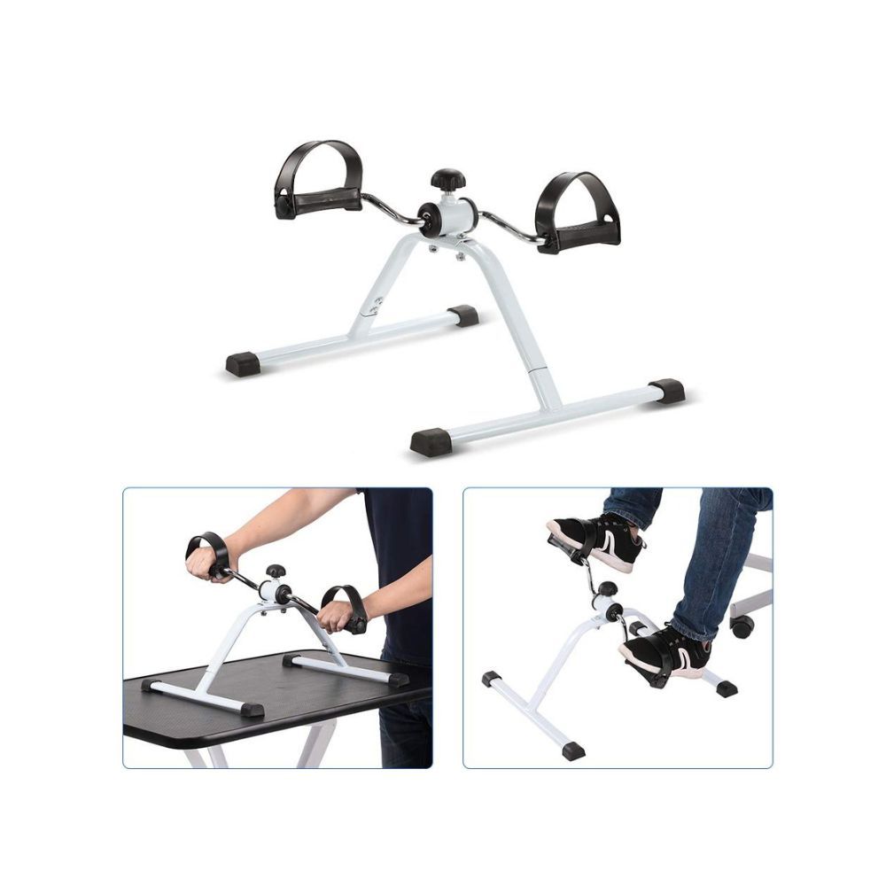 Tima Pedal Exerciser Portable Mini Bike, Non Skid Cycle Aid with Adjustable Footstraps Resistance Ab Care King Toner