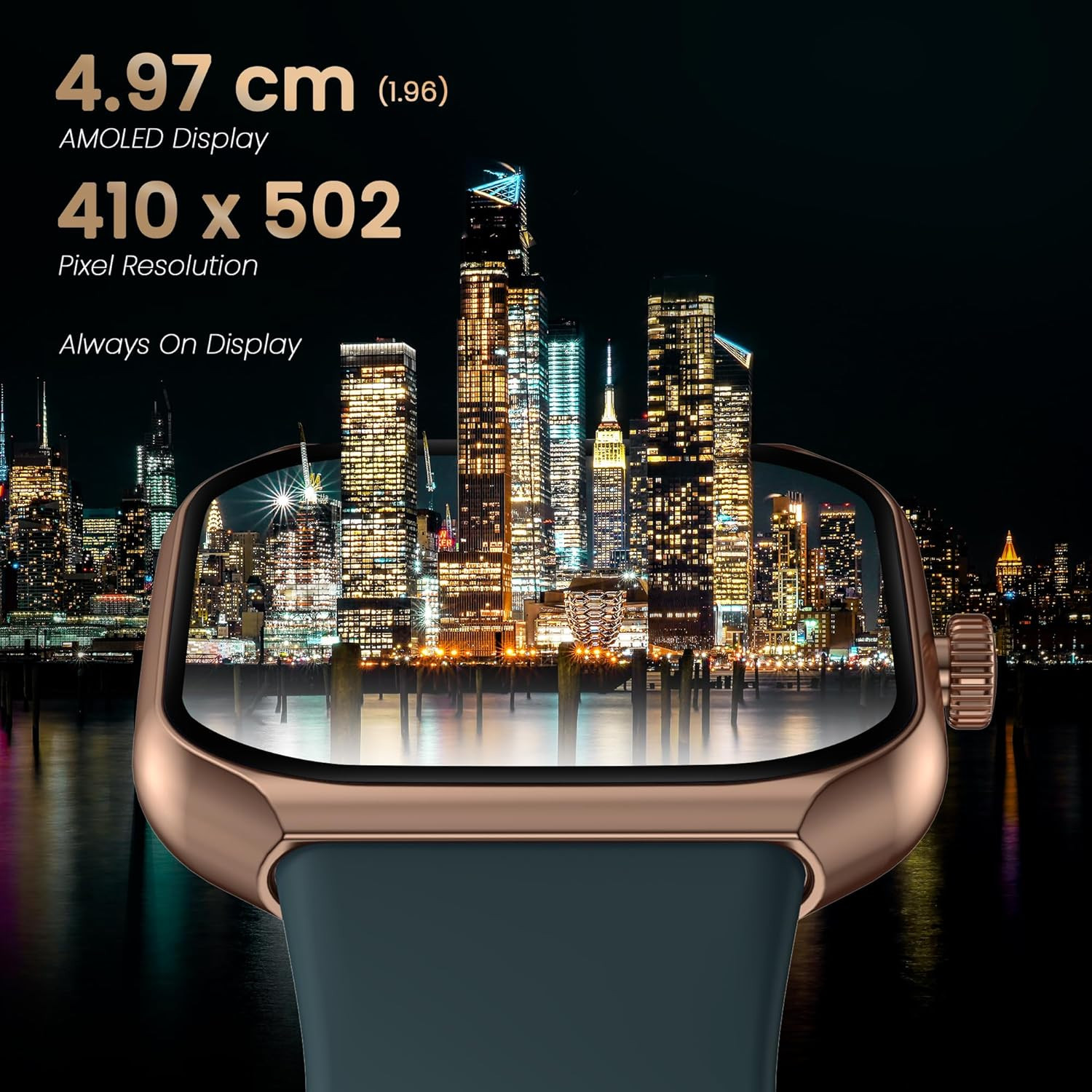 Titan Smart 3 Premium Smart Watch196 Super AMOLED Display with 410x502 Pixel ResolutionSingleSync BT CallingNitroFast Charging110 Sports Modes200 WatchfacesUpto 7 Days Battery Copper