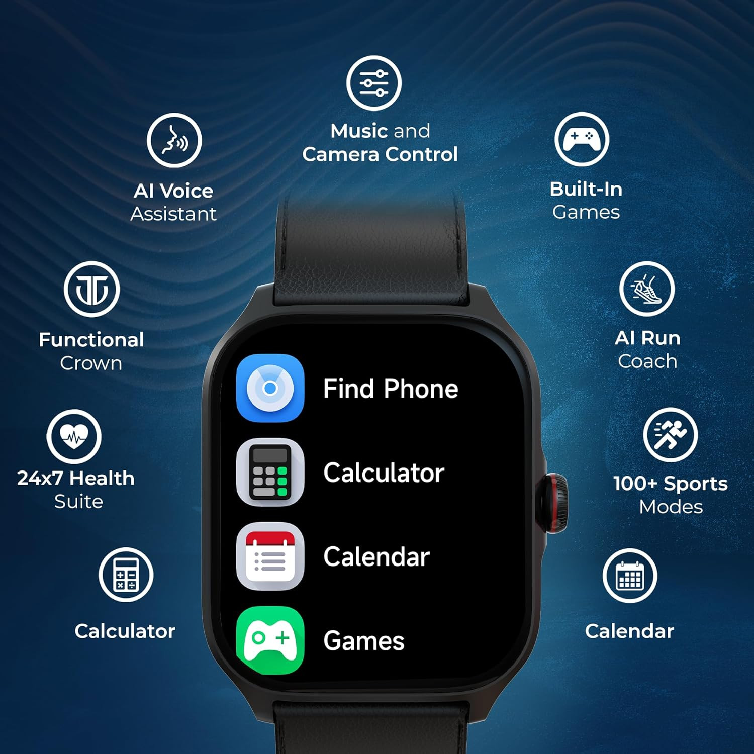Titan Zeal Premium Fashion Smartwatch185 AMOLED Display with AOD390  450 Pixel ResolutionFunctional CrownSingleSync BT CallingAdvanced Chipset100 Sports Modes  Watchfaces IP68 Mesh Strap