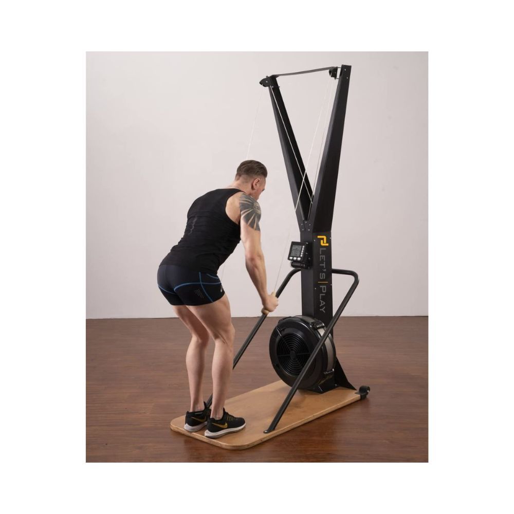 Toning Ski Machine, Rowing Machine for Gym, Air Rowing Machine for Exercise with Floor Stand