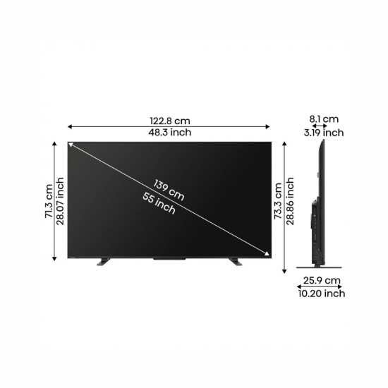 TOSHIBA 139 cm 55 inches 4K Ultra HD Smart QLED Google TV 55M550LP Black