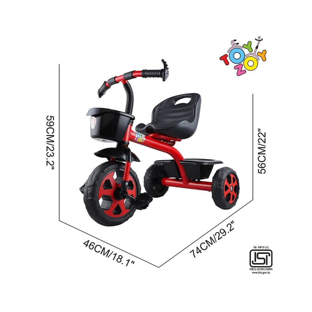 Toyzoy Pluto Lite Kids|Baby Trike|Tricycle for Kids|Boys|Girls Age Group 2 to 5 Years, TZ-547 (Red)