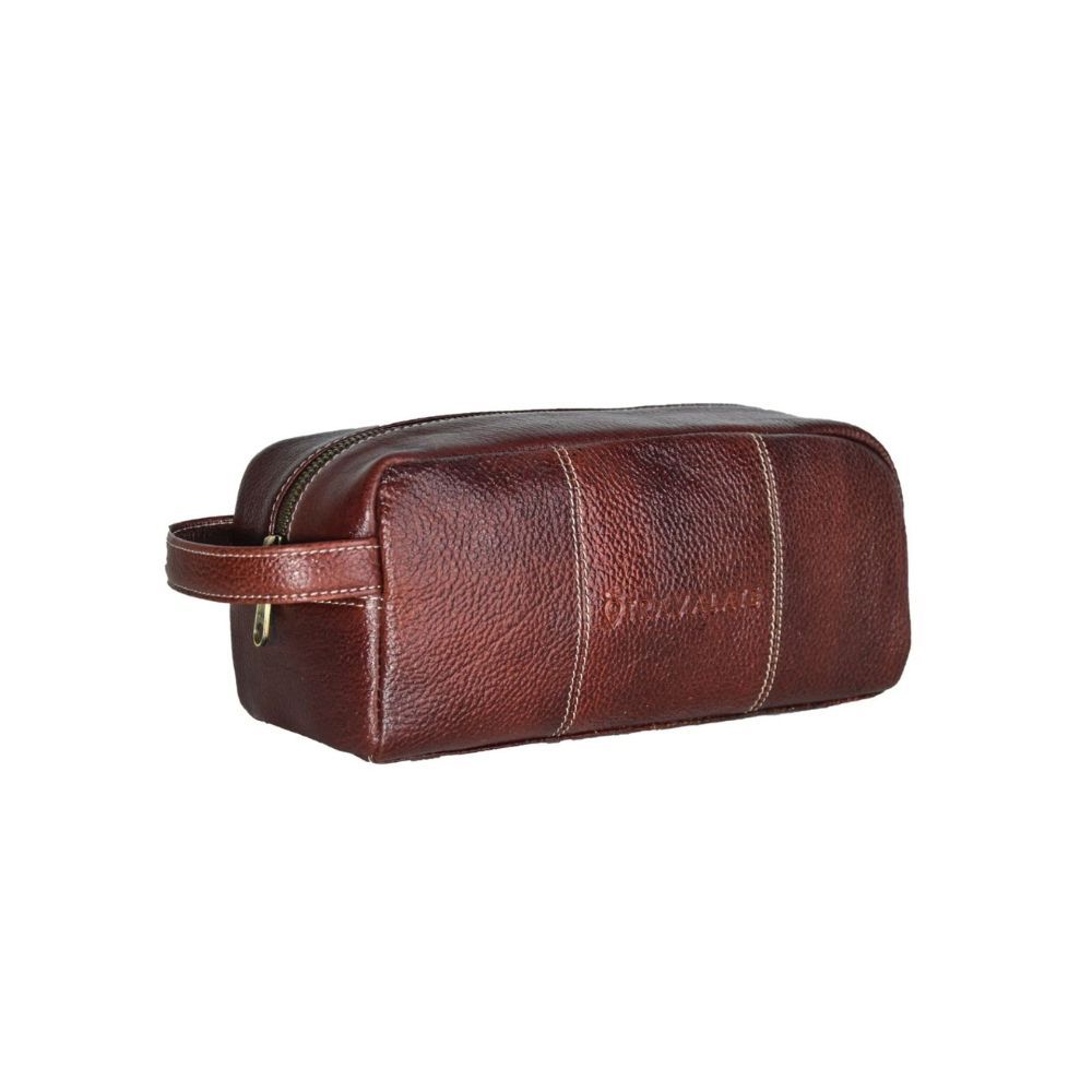 Travalate Genuine Leather Shaving Bag for Men - Leather Dopp Kit