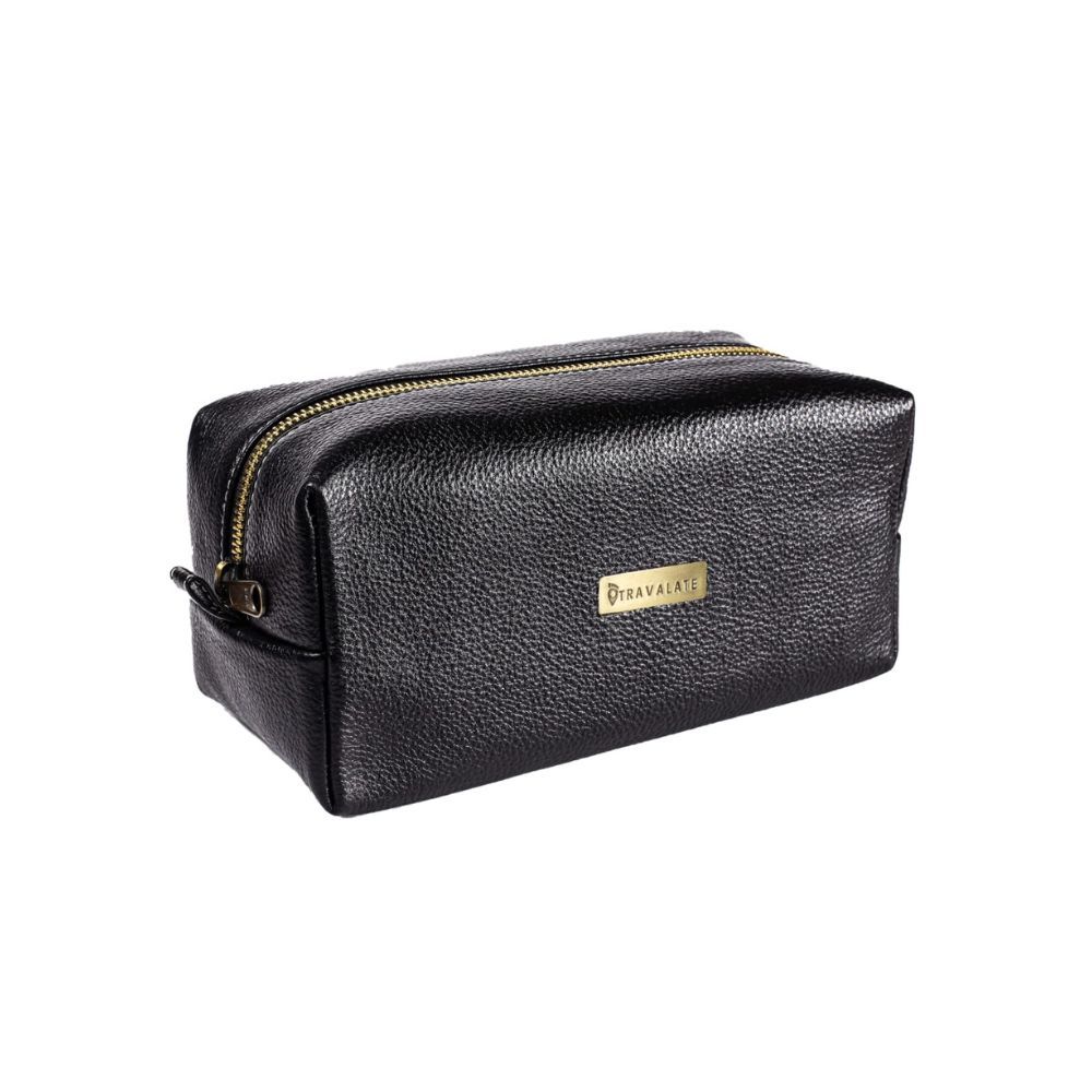 Travalate Genuine Leather Shaving Bag for Men & Women - Leather DOP Kit