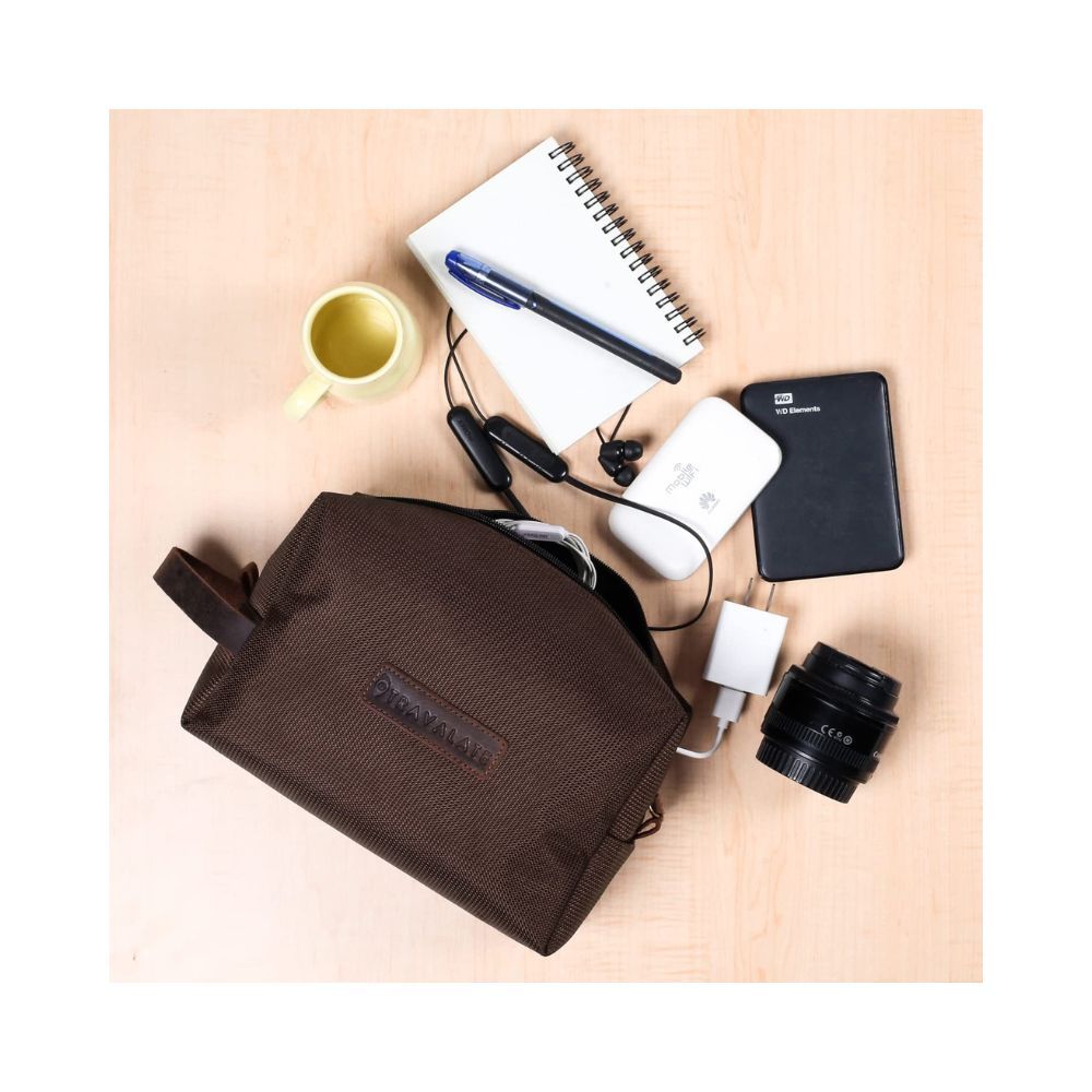 Travalate Water-Resistant Toiletry kit Leather Strap Multipurpose Travel Organizer