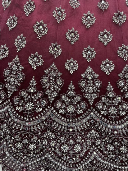 Tremendous Wine Sequined Net Reception Wear Lehenga Choli
Semi Stitched