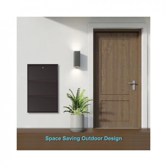TRENDY Metal Shoe Cabinet for Home with Doors & Lock| Wall Mount Metal Shoe Rack for Home | Space Saving Chappal Sandal Shoe Organizer Stand