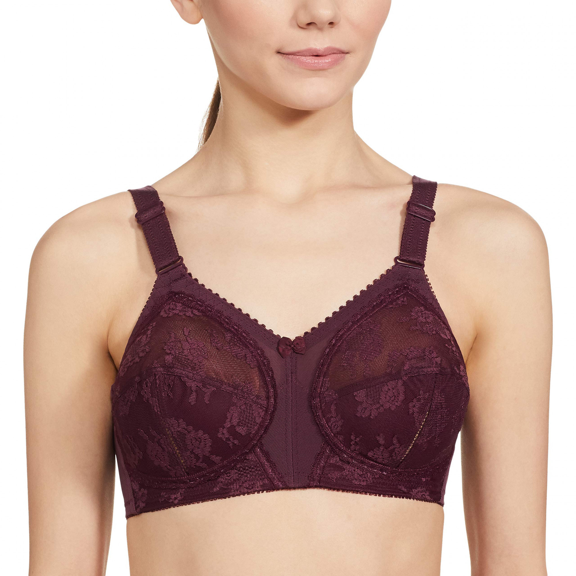Triumph International Women's Synthetic Wire Free Full Cup Full-Coverage  Bra (20I319_Deep Burgundy_38G),Size-36E
