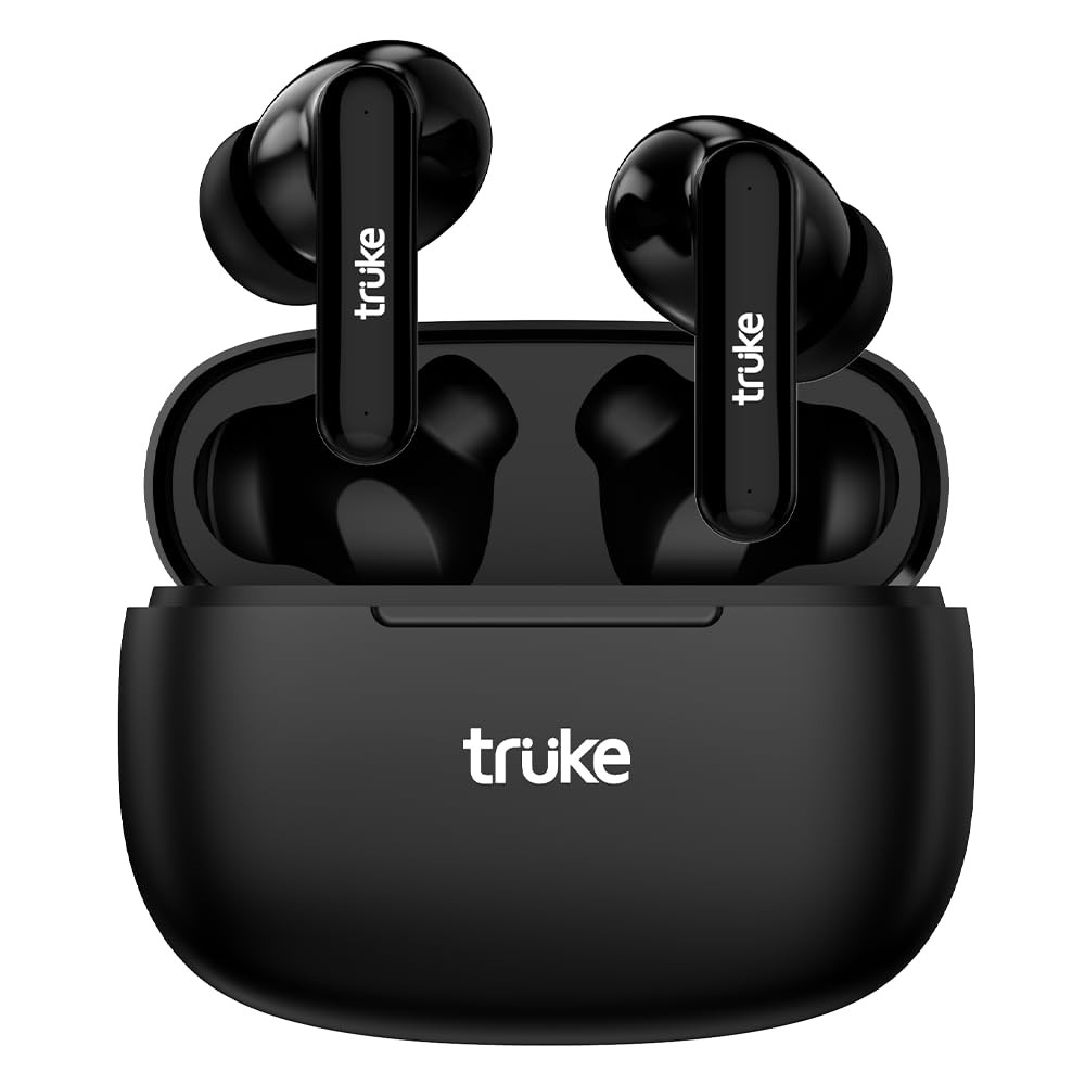 truke Air Buds Lite True Wireless in Ear Earbuds with 10H Single Charge Playtime Gaming Mode ENC AAC Codec Bluetooth 51 IPX4 Black