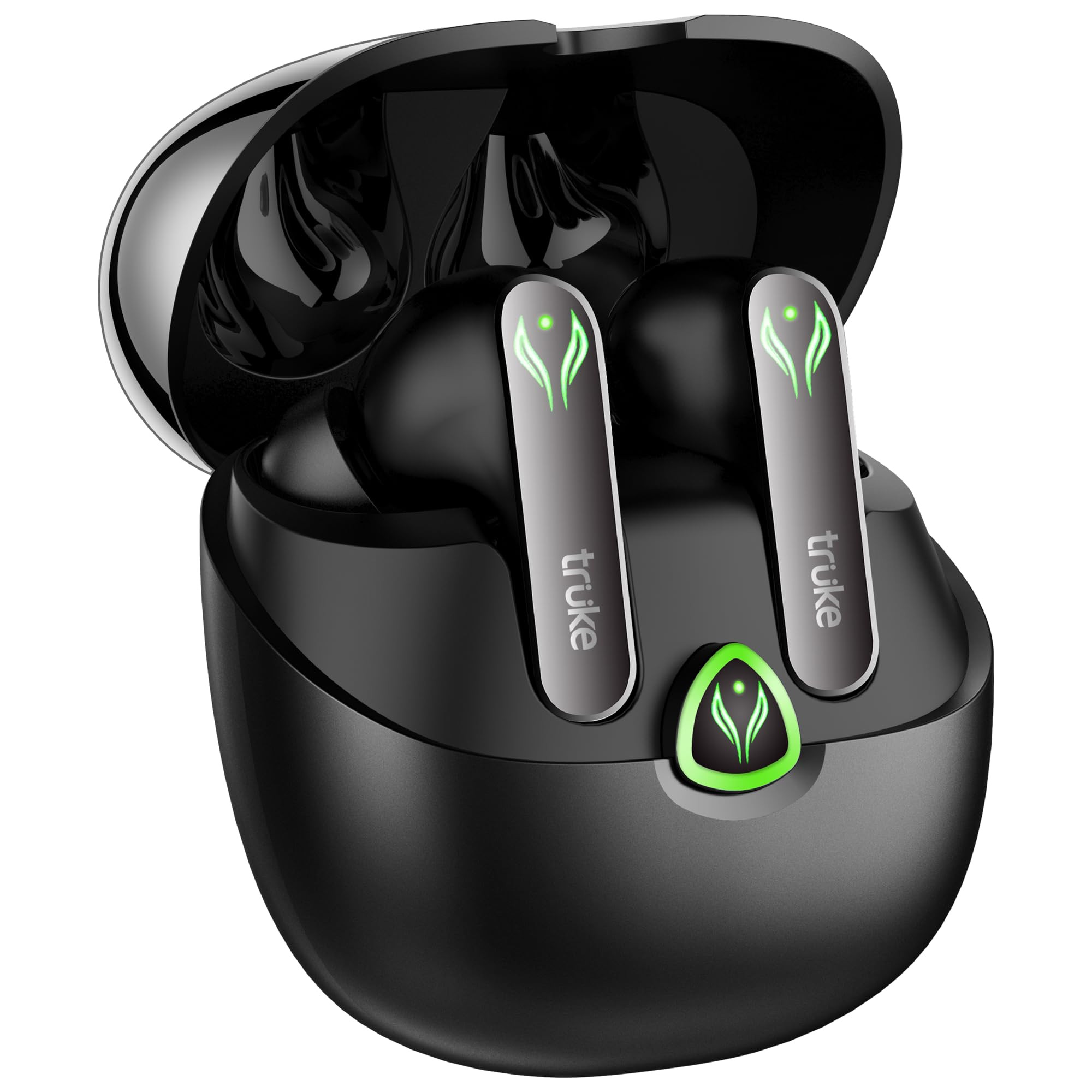 truke New Launch BTG Ultra True Wireless in Ear Earbuds 40ms Ultra Low Latency Battle Mode Gaming Ear Buds 60H Playtime Quad Mics Crystal-Clear Calls Fast Charging BT 54 Noise Cancellation