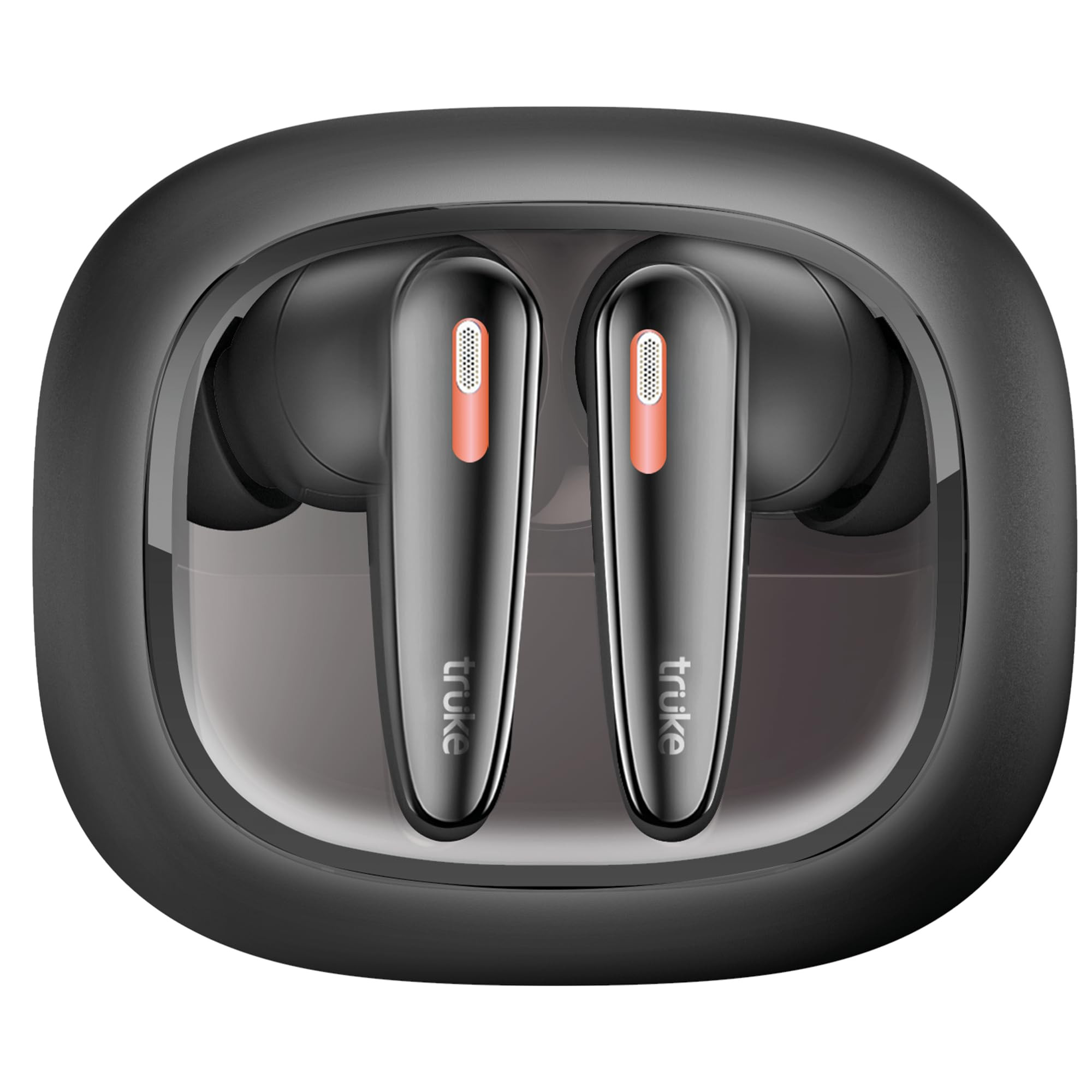 truke New Launch Crystal Bass True Wireless in Ear Earbuds with 13mm Drivers 70H Playtime Fast Charge Made in India HiFi Sound TWS 40ms Low Latency 4Mics ENC BT 54 Matte Black