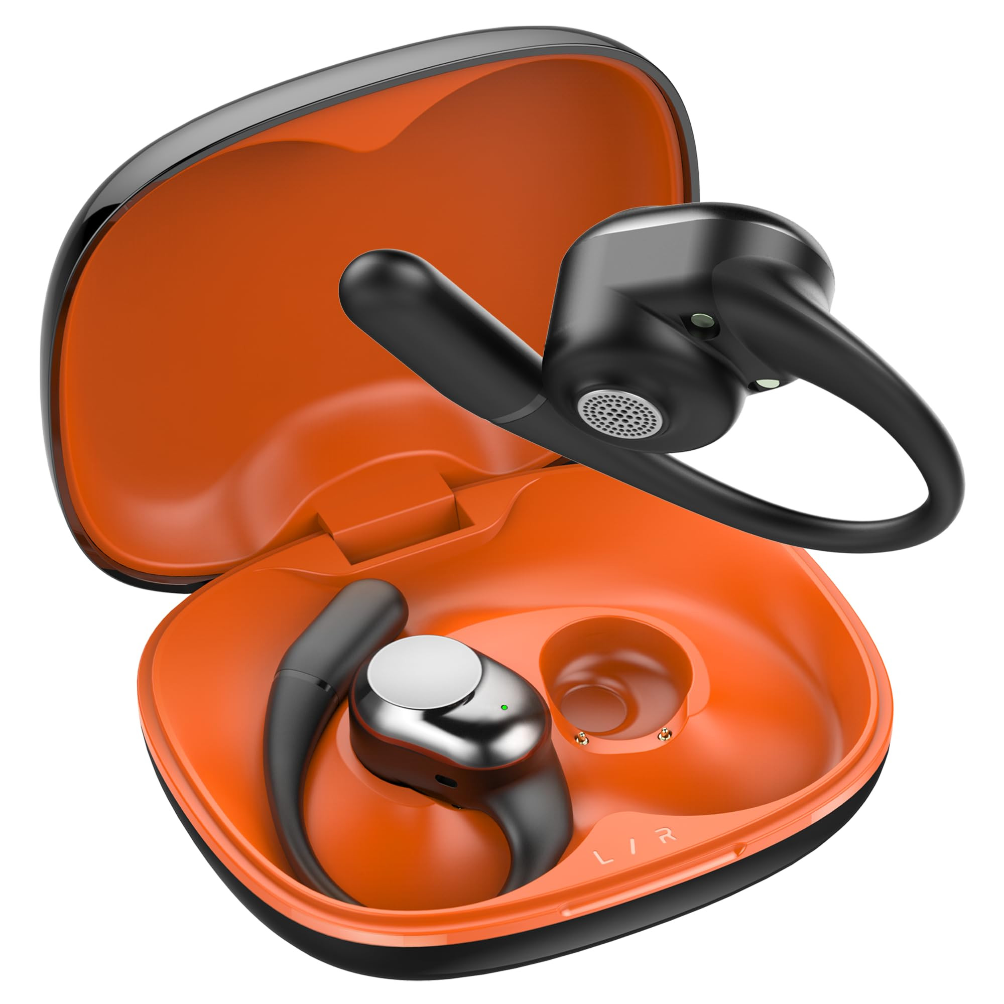 truke Newly Launched Buds Freedom Open Ear Wireless Earbuds with PureVoice Technology 16mm Beryllium Speaker 60H Playtime Quad Mic for Crystal-Clear Calls Fast Charging BT 54 Sunset Black