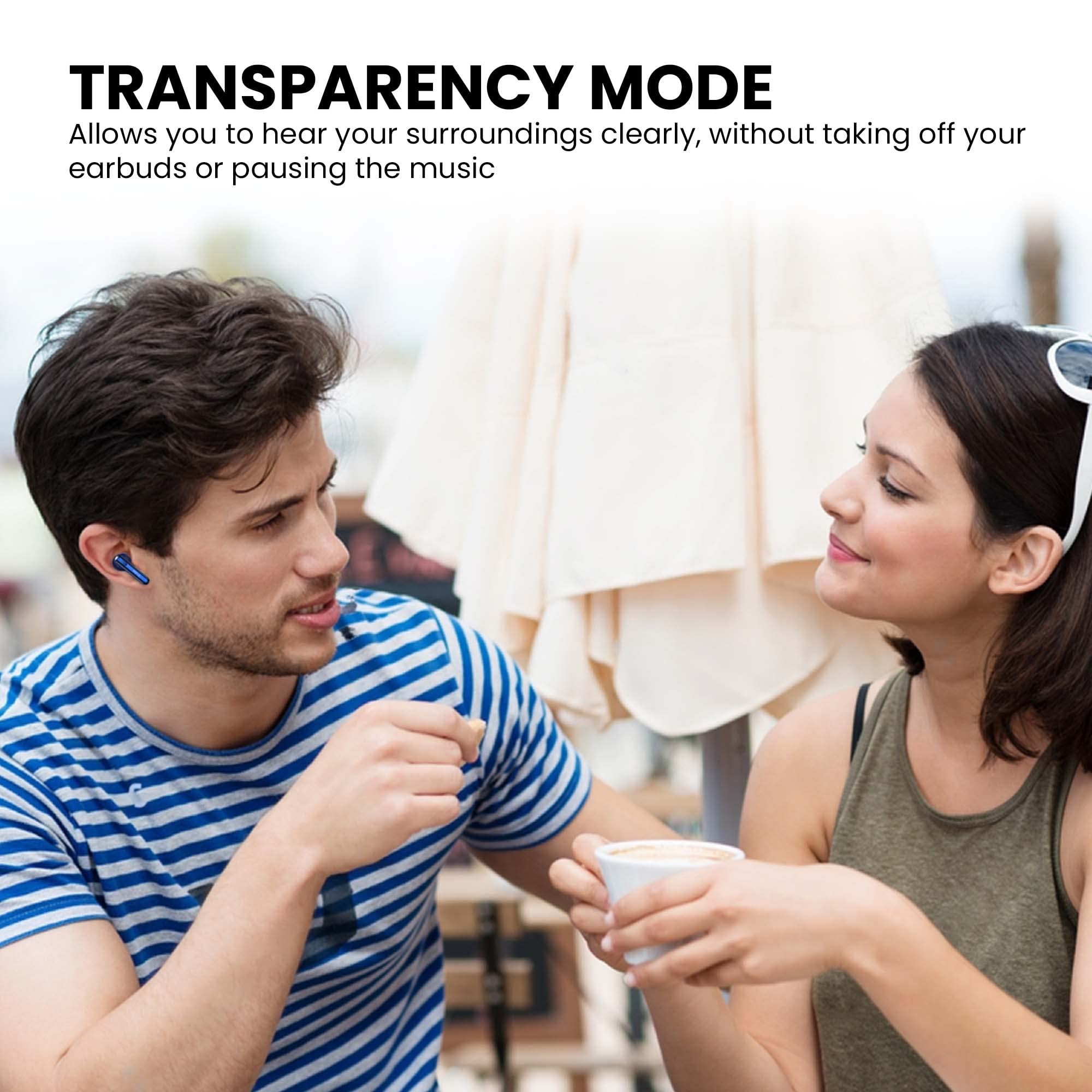 truke Newly Launched Buds Vibe True Wireless in Ear Earbuds with 35dB Real ANC  Quad Mic ENC 13mm Big Speaker 4 EQ Modes 48H Playtime Fast Charge 40ms Low Latency AAC Codec BT 53 IPX5Blue