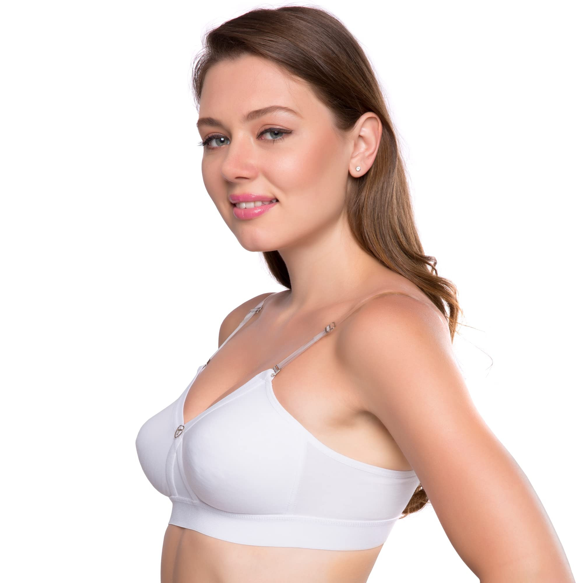 TRYLO ALPA Strapless Women's Bra Hoisery Cotton D-Cup White 30 at   Women's Clothing store
