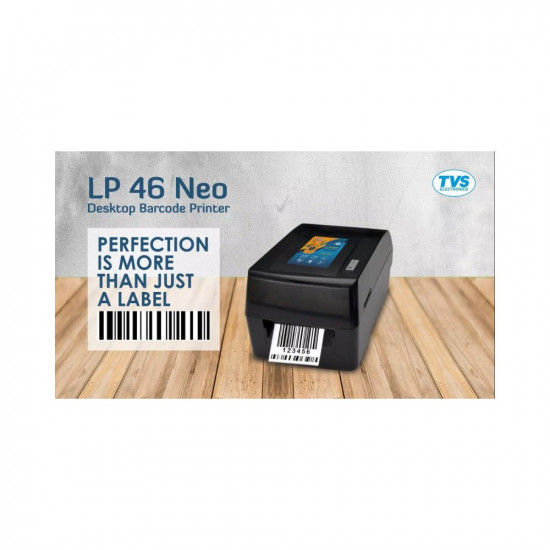 TVS Electronics LP 46 Neo Label and Barcode Printer|Print Speed 6 Inches Per Second|high Ribbon Capacity of 300 Meters|Compact Design|resulution of 203 dpi|high legible Printing