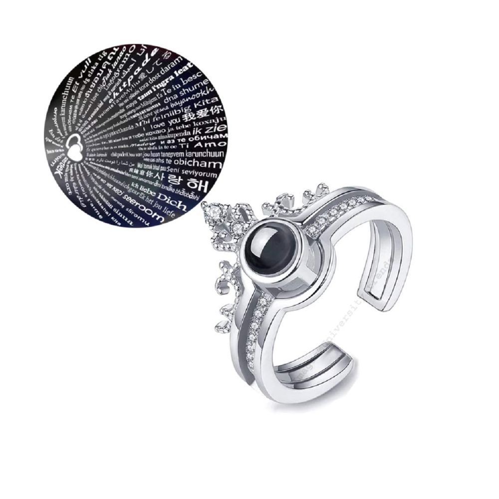 University Trendz Copper and Cubic Zirconia Silver Ring for Women (Pack of 2)