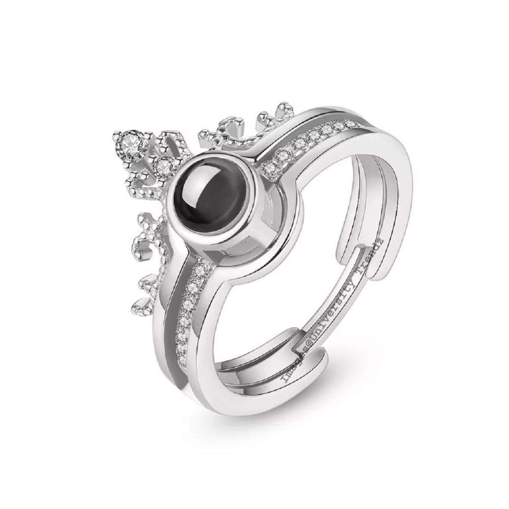 University Trendz Copper and Cubic Zirconia Silver Ring for Women (Pack of 2)