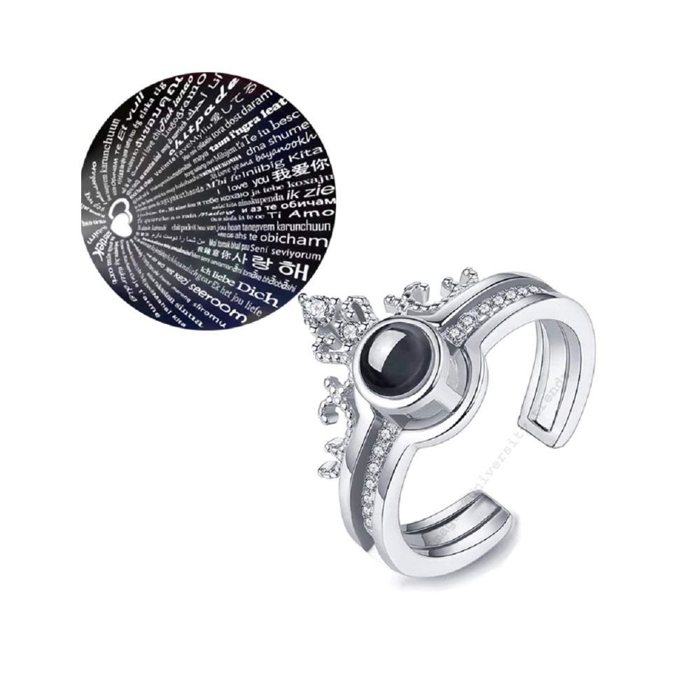 University Trendz Copper and Cubic Zirconia Silver Ring for Women (Pack of 2)
