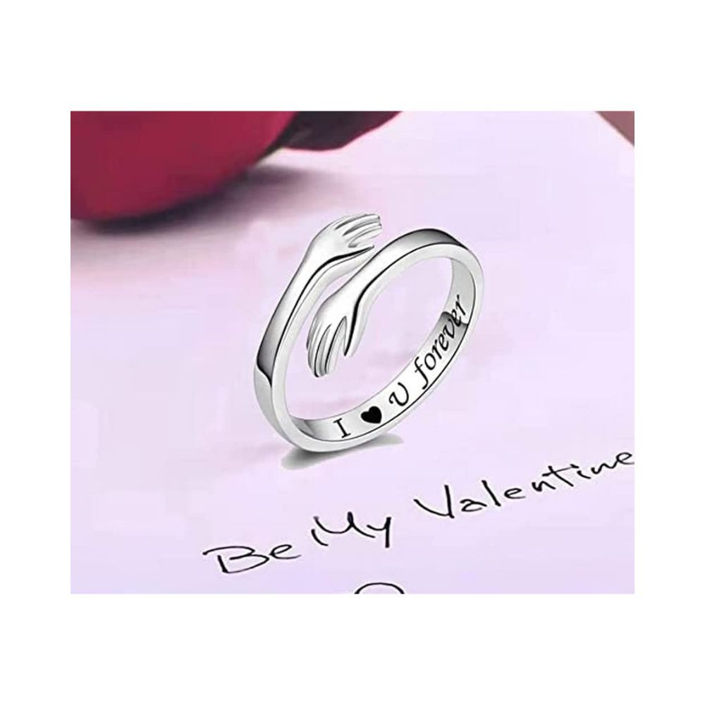 University Trendz I Love You Forever Stainless Steel Hug Rings for Women